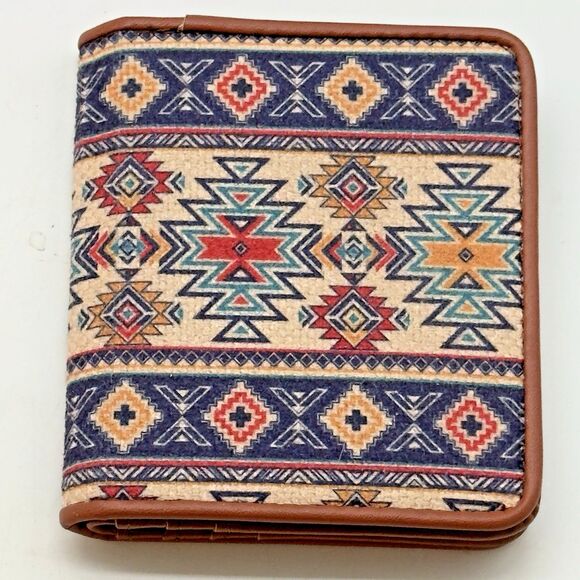 Guang Tong Handbags - Guang Tong Southwestern Tapestry Wallet Faux Leather Snap ID Card Cash Organizer